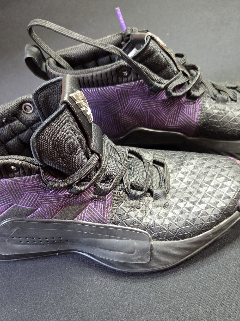 adidas Black and Purple Men’s High-Top Sneakers